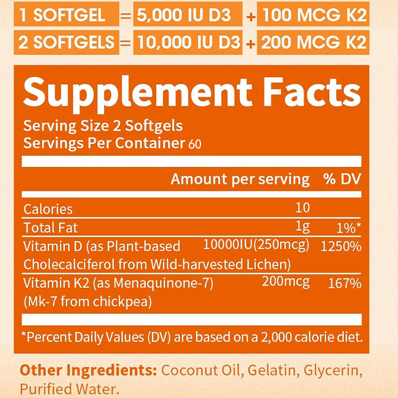 D3 K2 Vitamin 200 micrograms ( - Mct Oil Coconut บทวิจารณ์และราคา
