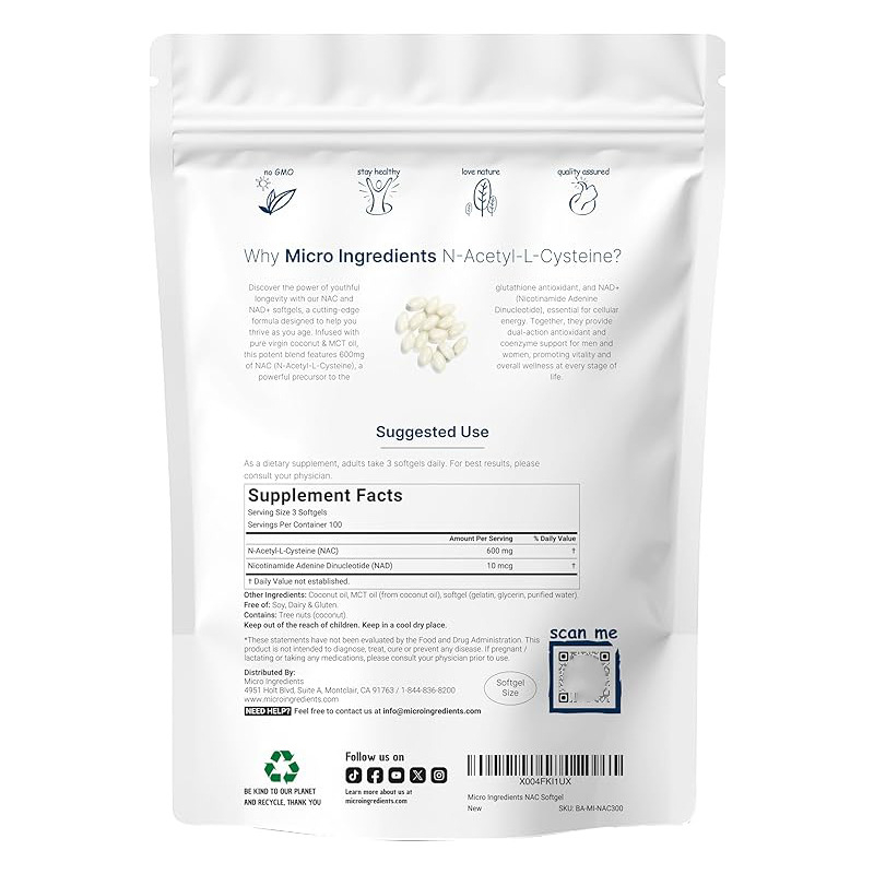 NAC 600mg Softgels with NAD+ C - Mct Oil Coconut บทวิจารณ์และราคา