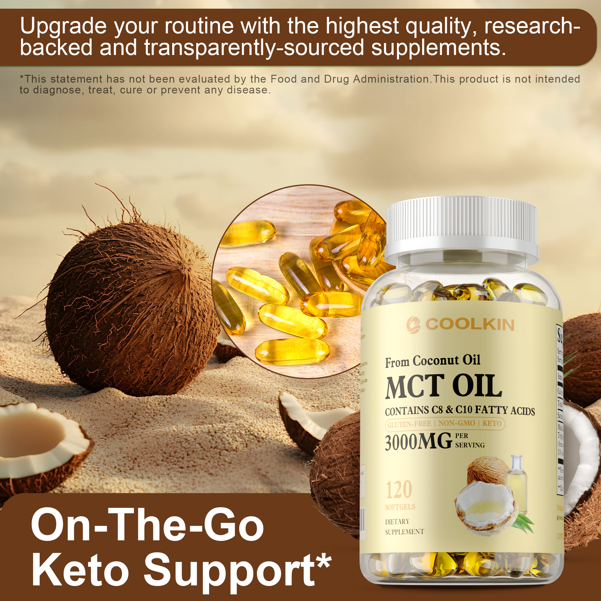 MCT Oil Supplement - Contains  - Mct Oil Coconut บทวิจารณ์และราคา